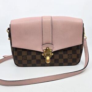 Louis Vuitton Clapton Handbag Damier Ebene & Leather PM